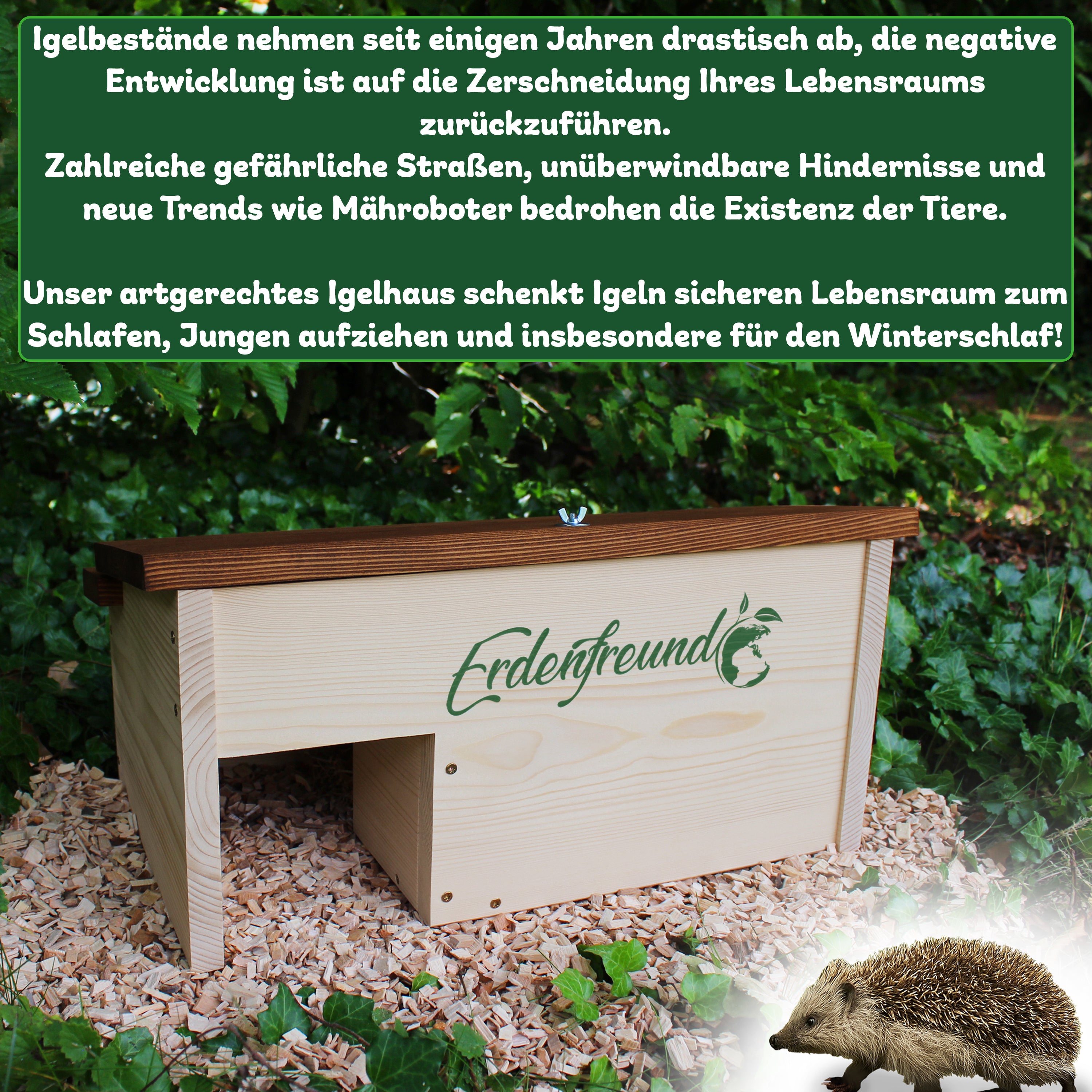IGEL FUTTERHAUS IGELHOTEL IGELHÜTTE WINTERQUARTIER OHNE Boden,mit